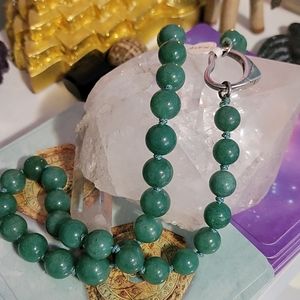 Adventurine Necklace with .925 Heart Closure.